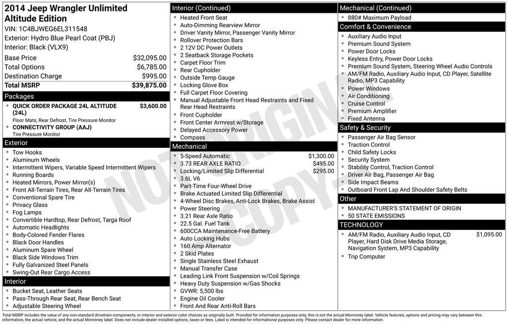 2014 Jeep Wrangler Unlimited Altitude