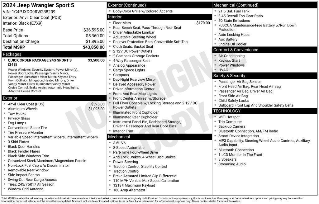 2024 Jeep Wrangler Sport S