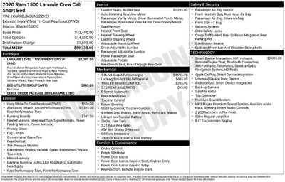 2020 RAM 1500 Laramie Crew Cab 4x2 5'7" Box