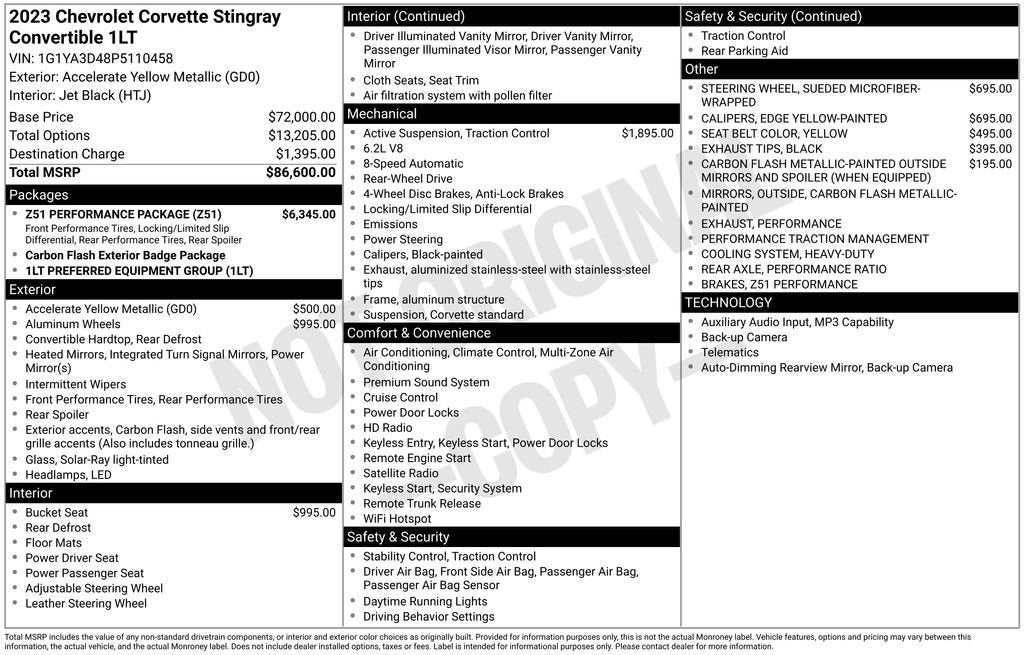 2023 Chevrolet Corvette Stingray 1LT