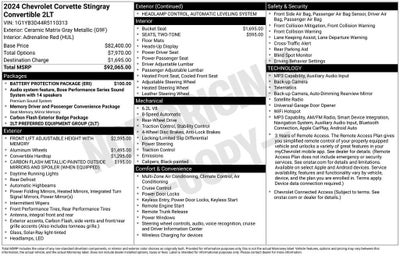 2024 Chevrolet Corvette Stingray 2LT