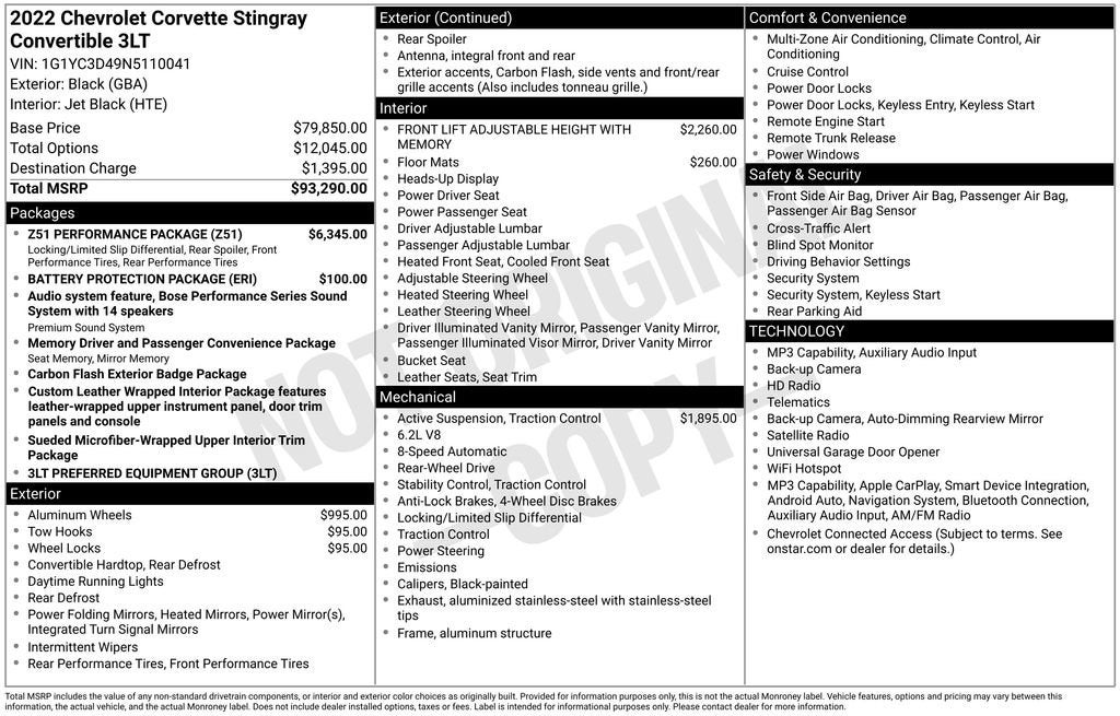 2022 Chevrolet Corvette Stingray 3LT