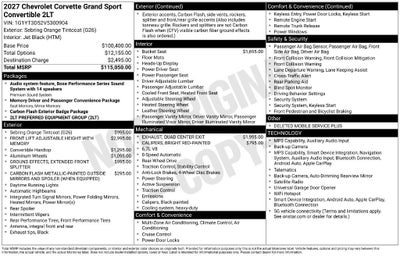2027 Chevrolet Corvette Grand Sport 2LT