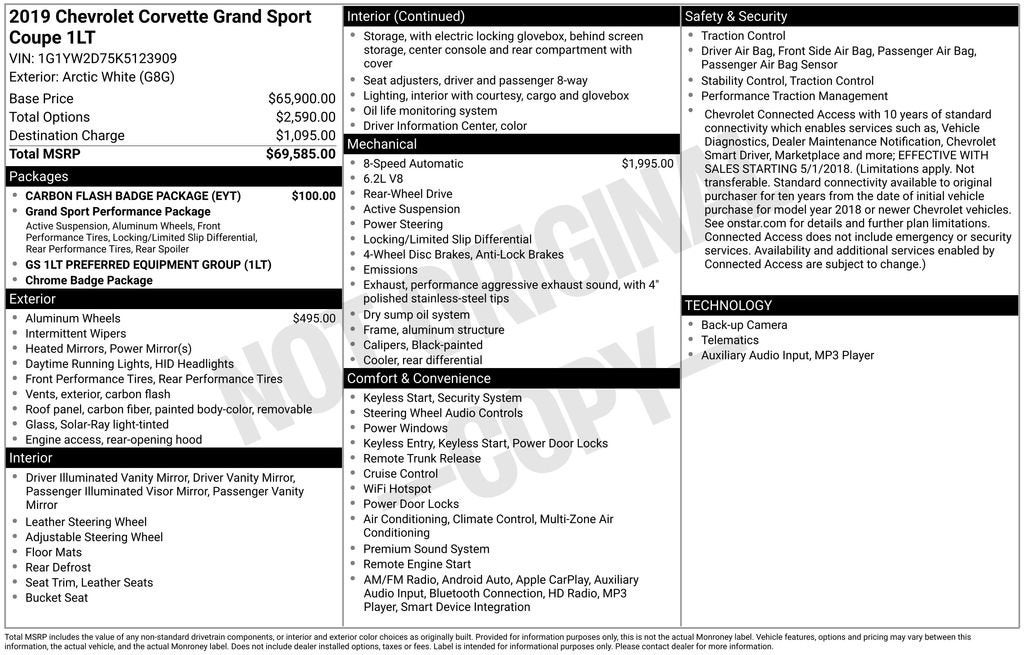 2019 Chevrolet Corvette Grand Sport Grand Sport 1LT