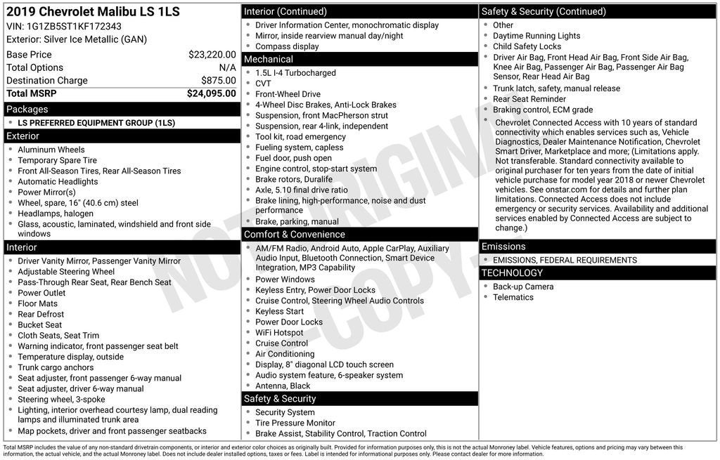 2019 Chevrolet Malibu LS