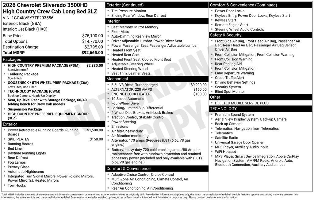 2026 Chevrolet Silverado 3500 HD High Country DRW