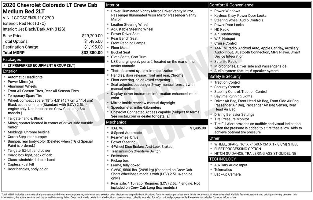 2020 Chevrolet Colorado 2WD LT