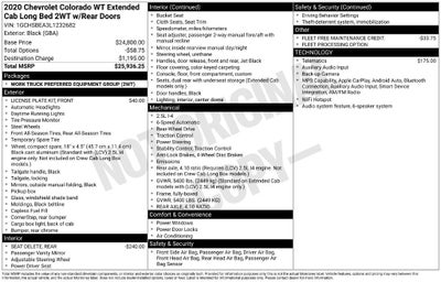 2020 Chevrolet Colorado 2WD Work Truck