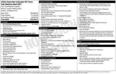 2026 Chevrolet Colorado WT