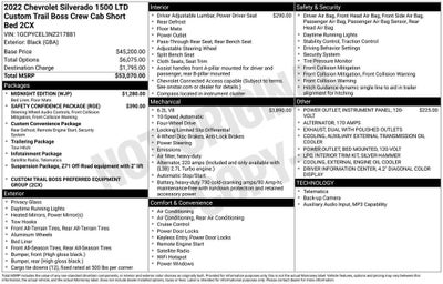 2022 Chevrolet Silverado 1500 LTD Custom Trail Boss