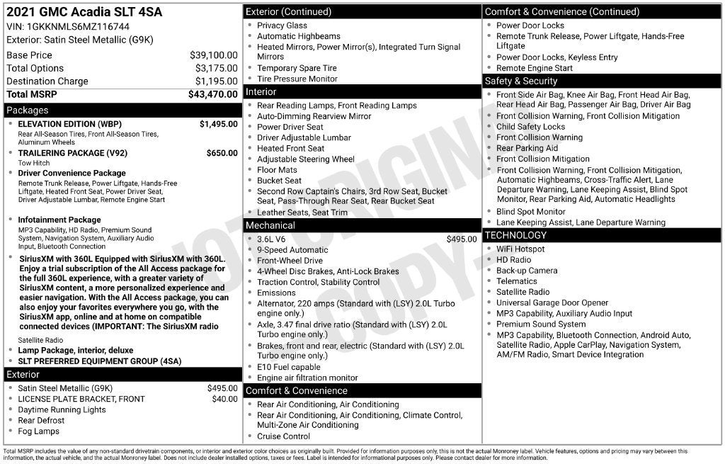 2021 GMC Acadia SLT