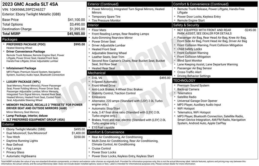 2023 GMC Acadia SLT