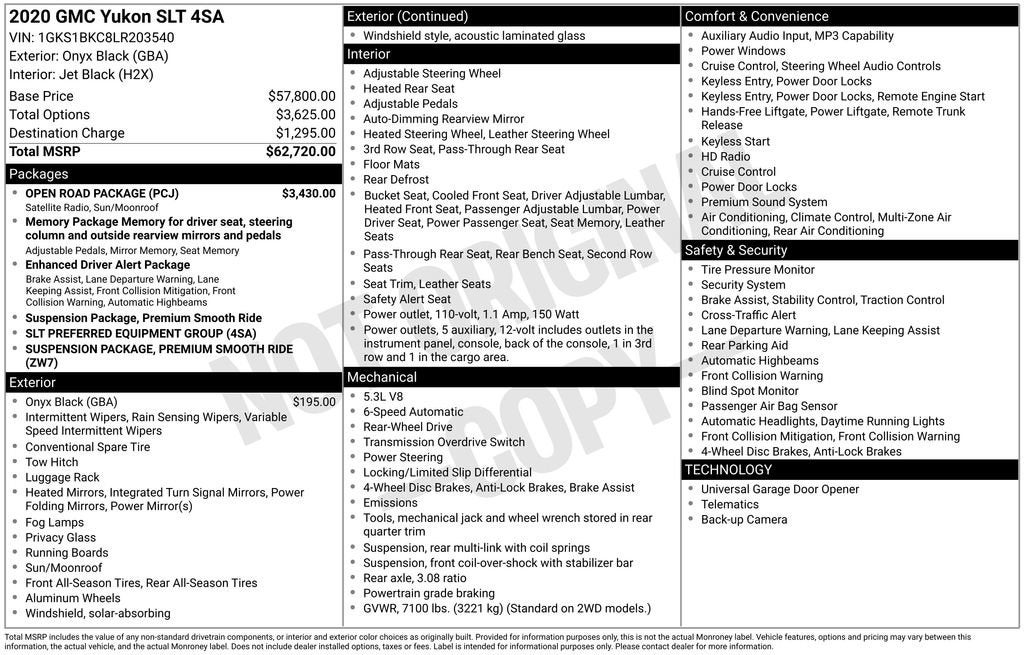 2020 GMC Yukon SLT