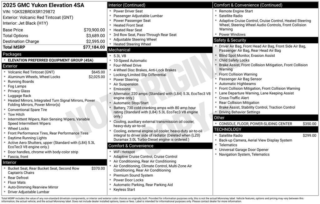 2025 GMC Yukon Elevation