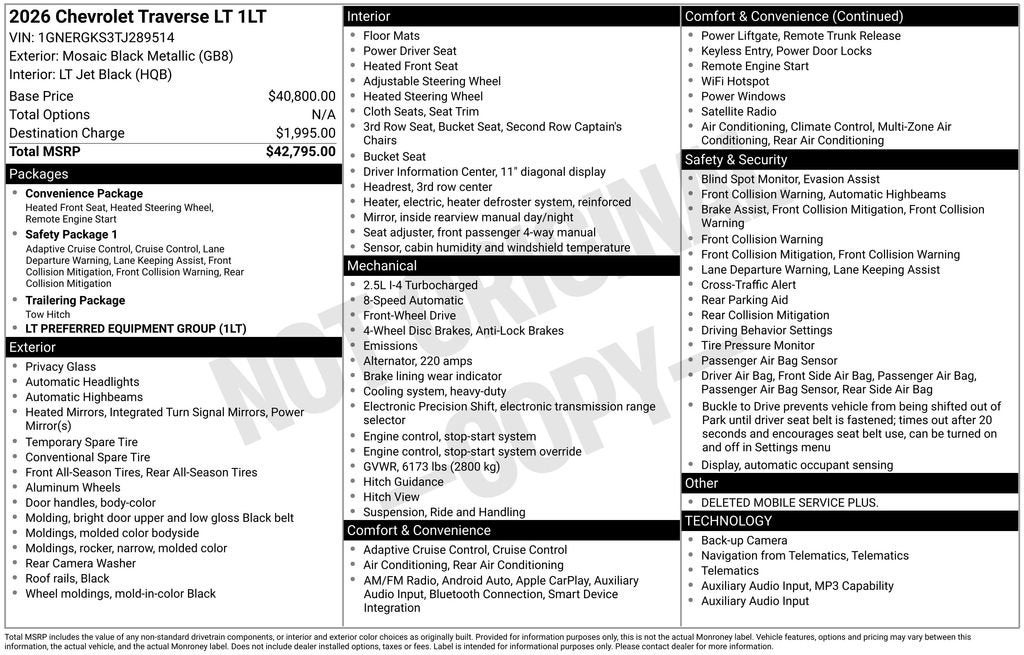 2026 Chevrolet Traverse LT