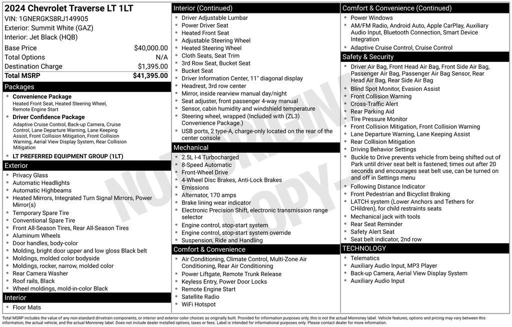 2024 Chevrolet Traverse LT