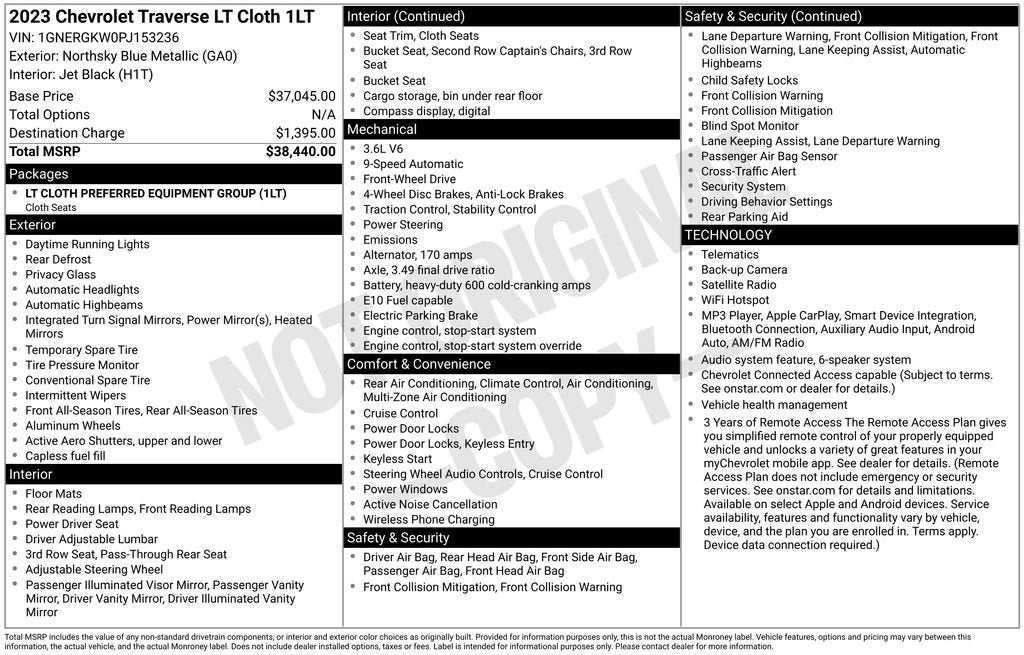 2023 Chevrolet Traverse LT Cloth