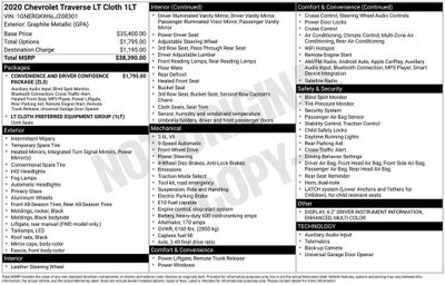 2020 Chevrolet Traverse LT Cloth