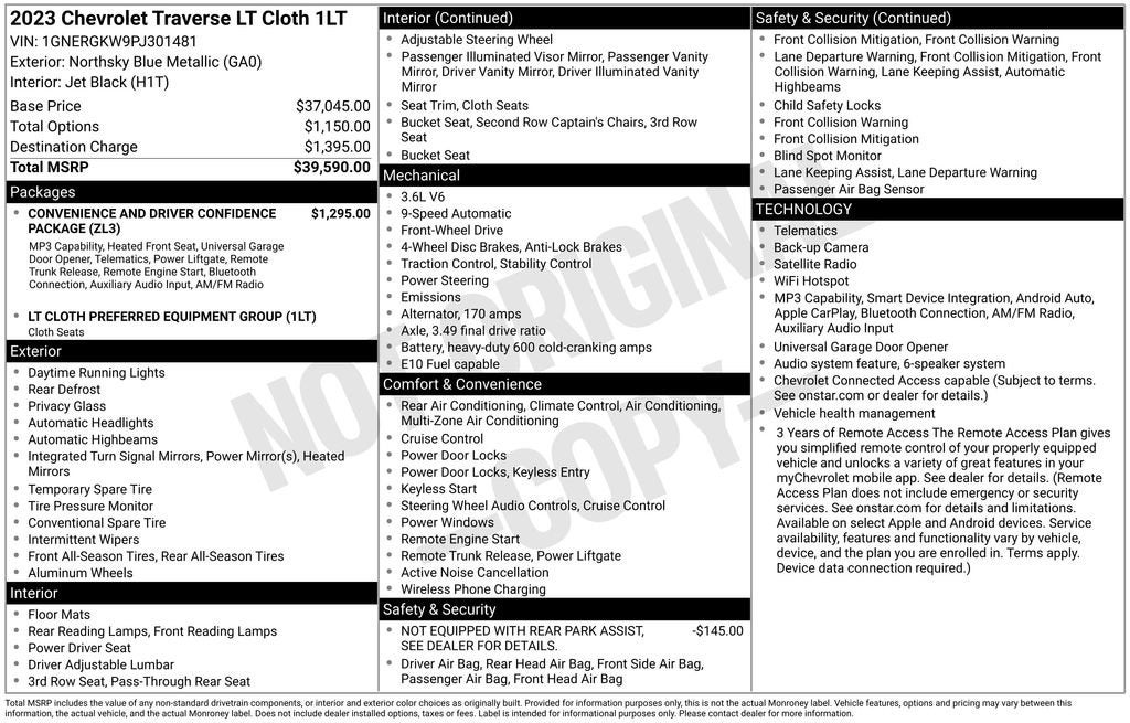 2023 Chevrolet Traverse LT Cloth
