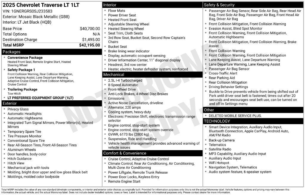 2025 Chevrolet Traverse LT