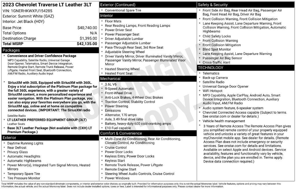 2023 Chevrolet Traverse LT Leather