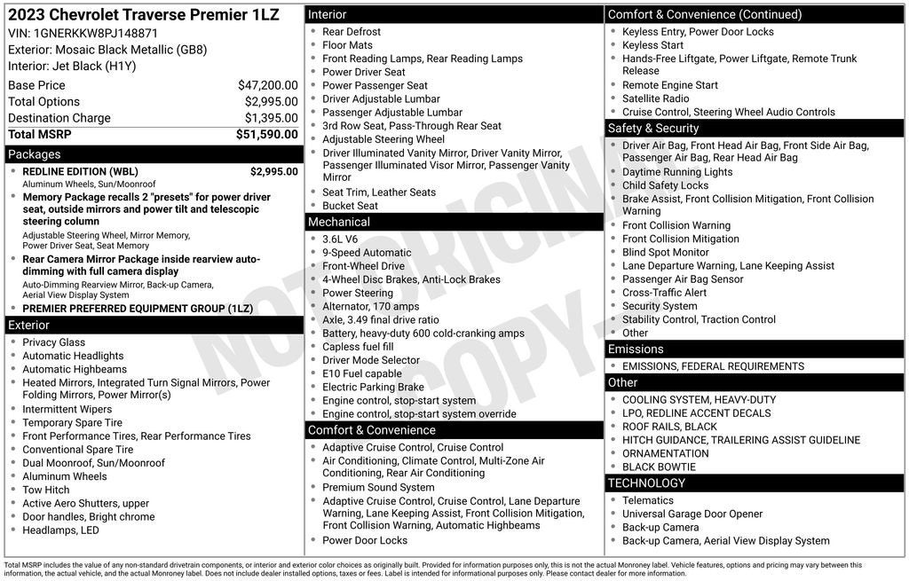 2023 Chevrolet Traverse Premier