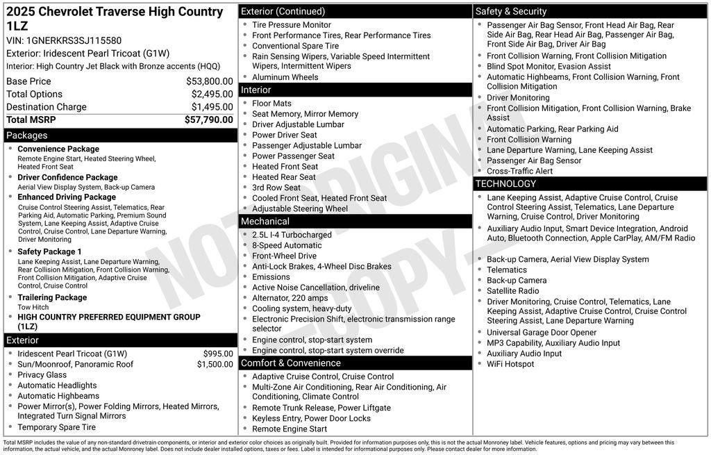 2025 Chevrolet Traverse High Country