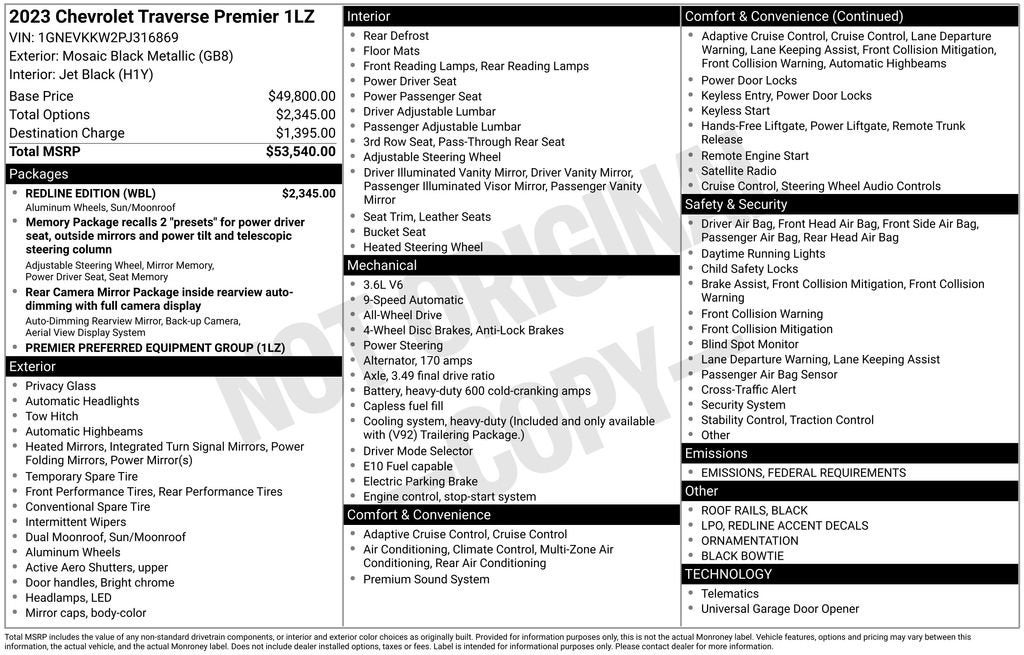 2023 Chevrolet Traverse Premier