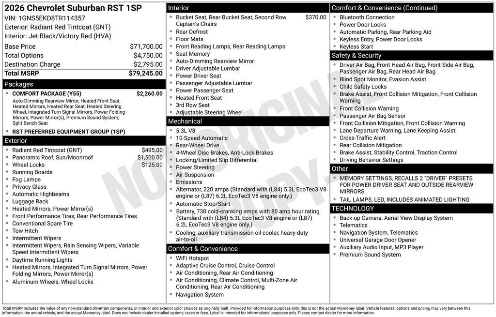 2026 Chevrolet Suburban RST