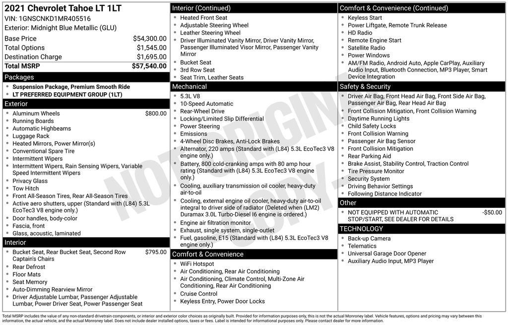 2021 Chevrolet Tahoe LT