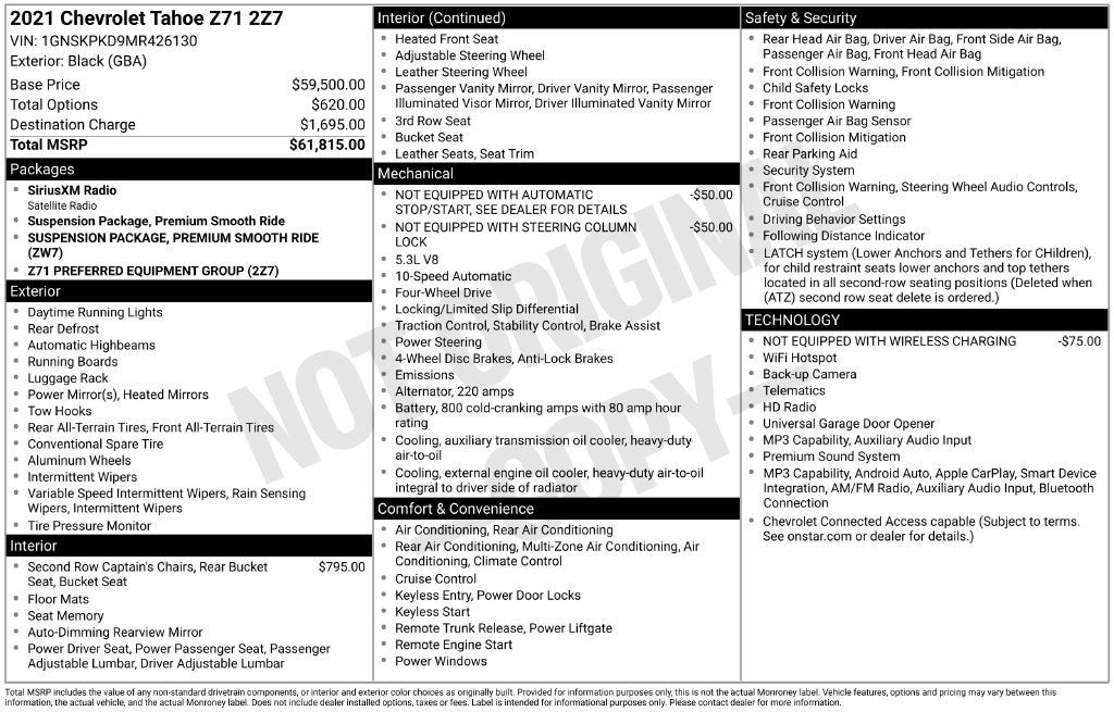 2021 Chevrolet Tahoe Z71