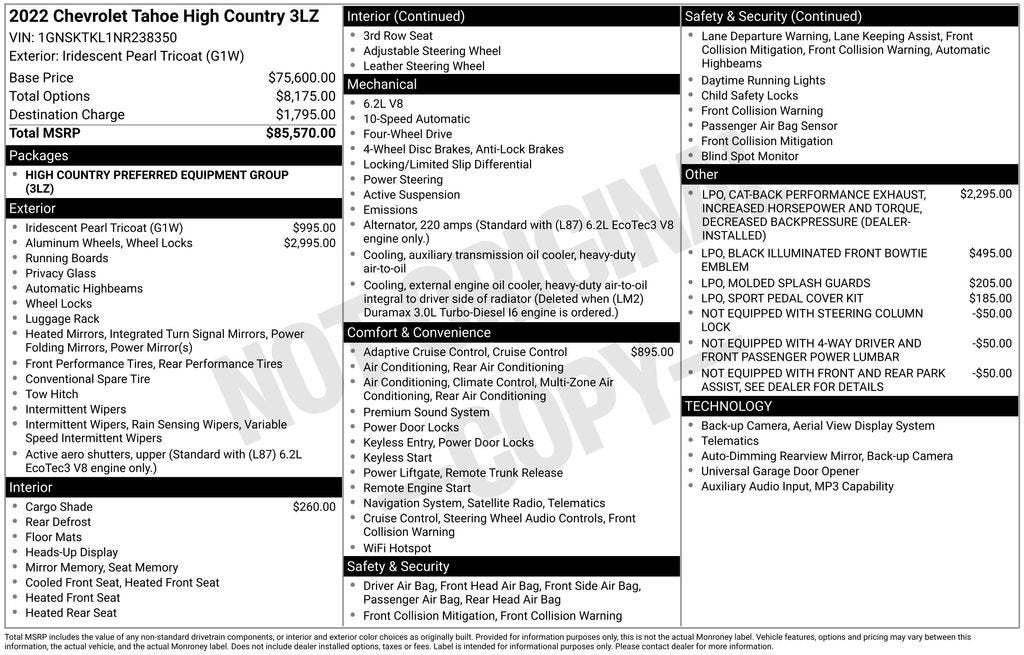 2022 Chevrolet Tahoe High Country