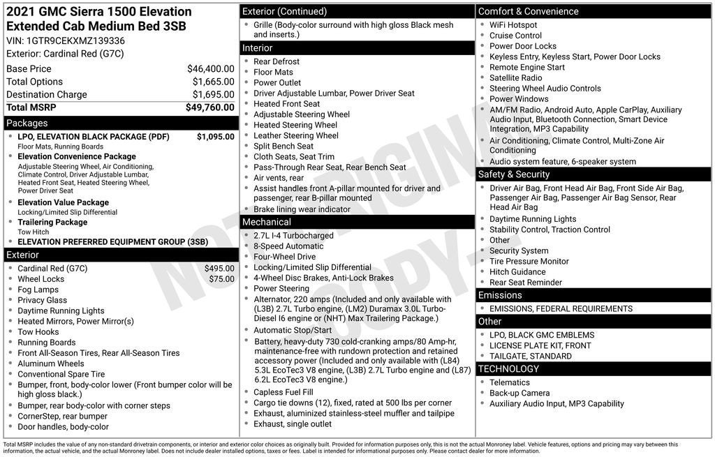 2021 GMC Sierra 1500 Elevation