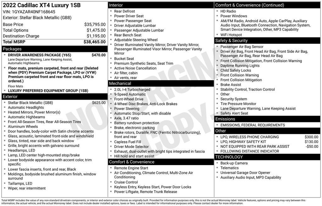 2022 Cadillac XT4 Luxury