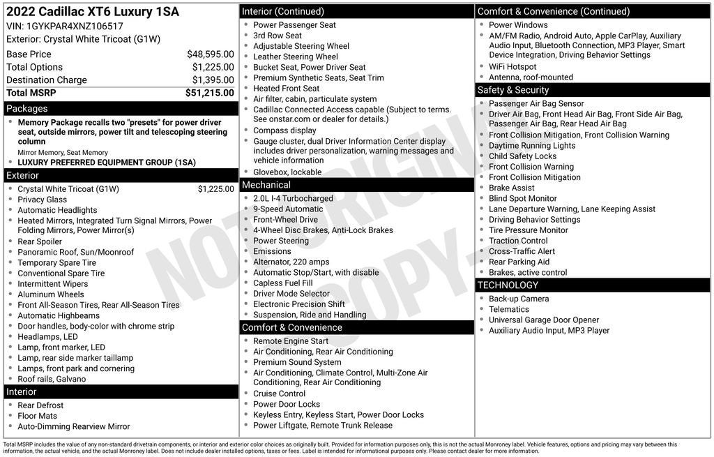 2022 Cadillac XT6 Luxury