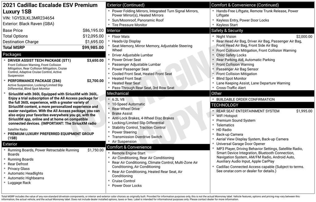 2021 Cadillac Escalade ESV Premium Luxury