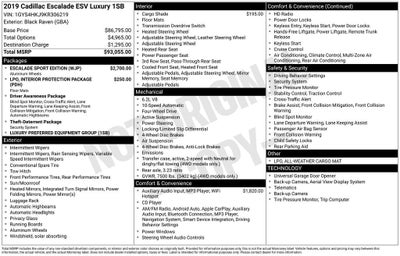 2019 Cadillac Escalade ESV Luxury