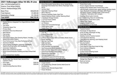 2021 Volkswagen Atlas 3.6L V6 SEL R-Line