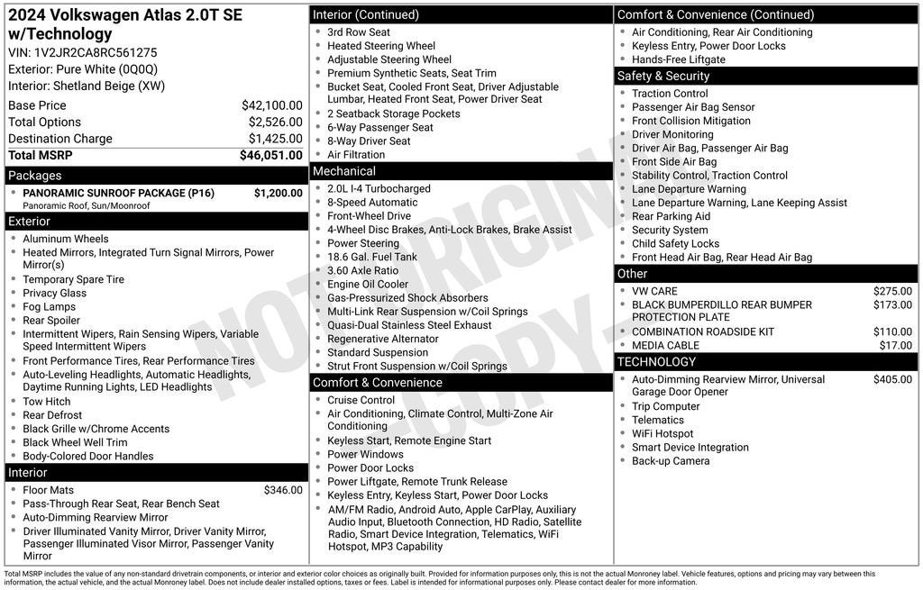 2024 Volkswagen Atlas 2.0T SE w/Technology