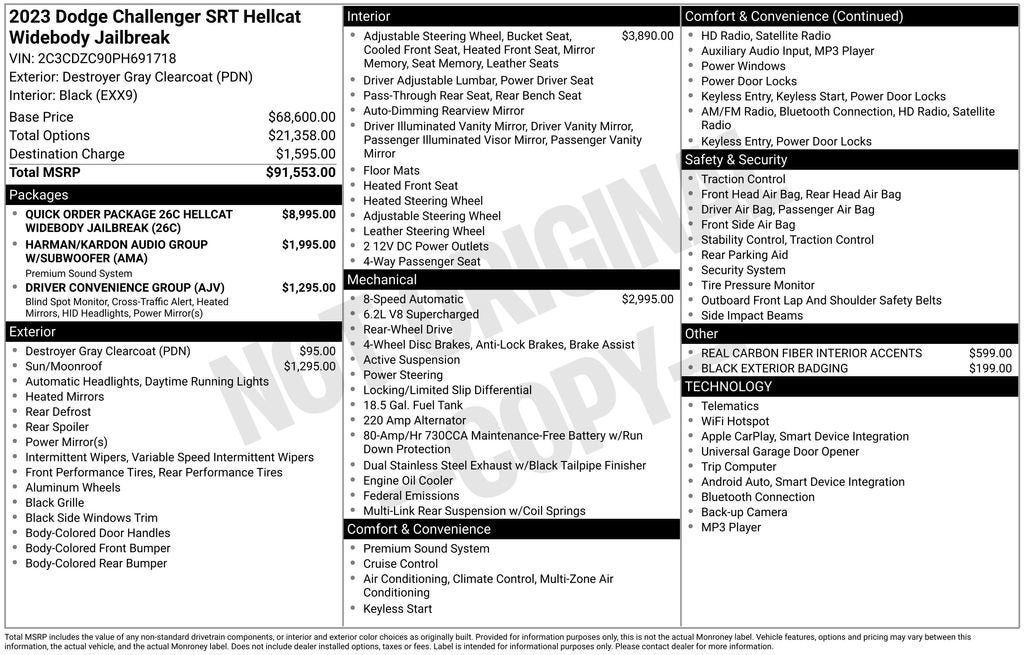 2023 Dodge Challenger SRT Hellcat Widebody Jailbreak