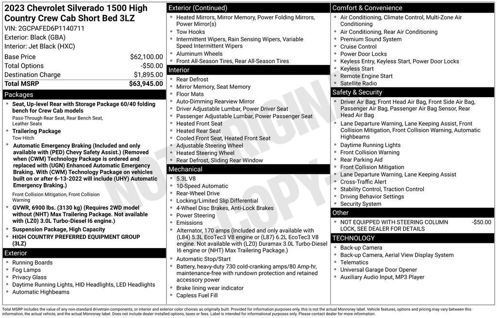 2023 Chevrolet Silverado 1500 High Country