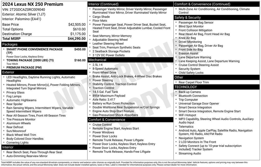 2024 Lexus NX 250 Premium