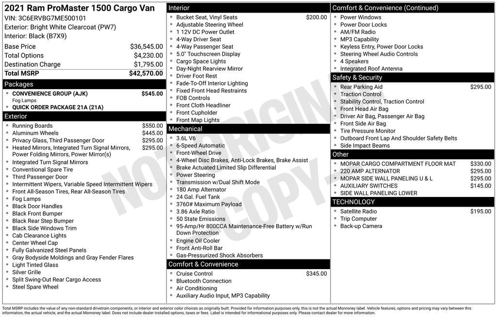 2021 RAM ProMaster Cargo Van 1500 HIGH ROOF 13