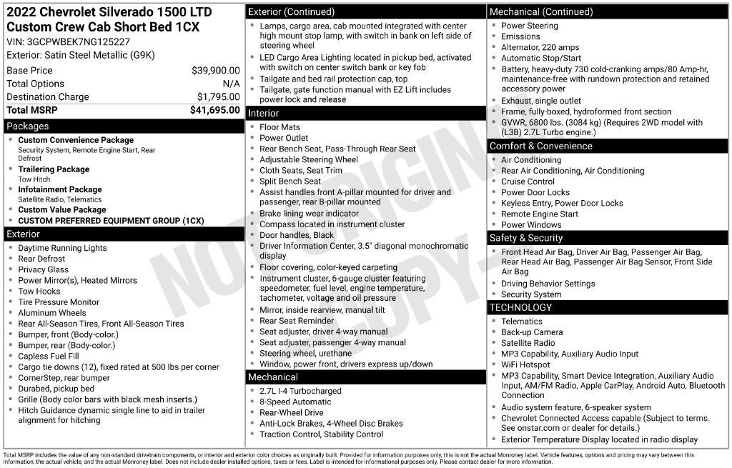2022 Chevrolet Silverado 1500 LTD Custom