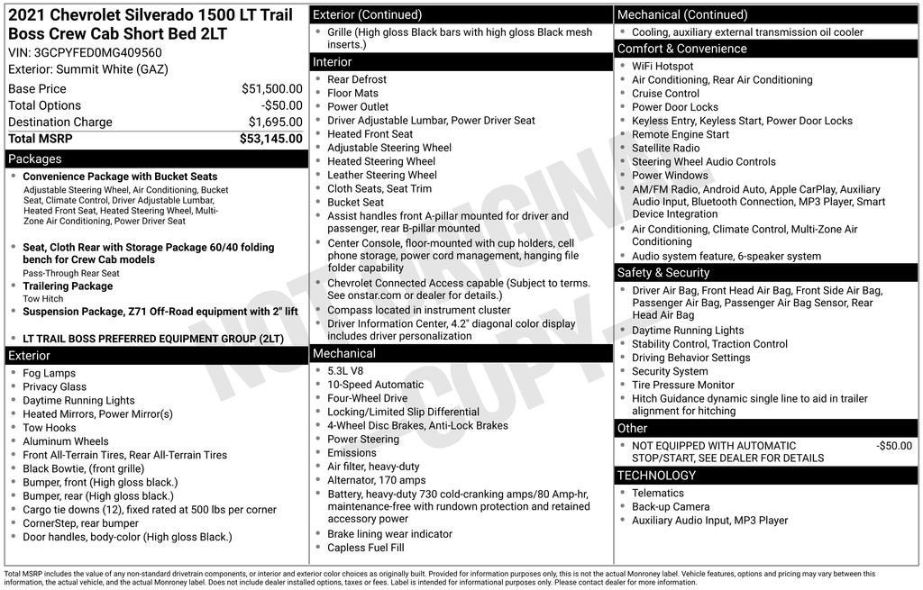 2021 Chevrolet Silverado 1500 LT Trail Boss