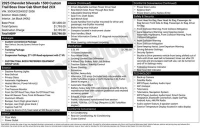 2025 Chevrolet Silverado 1500 Custom Trail Boss
