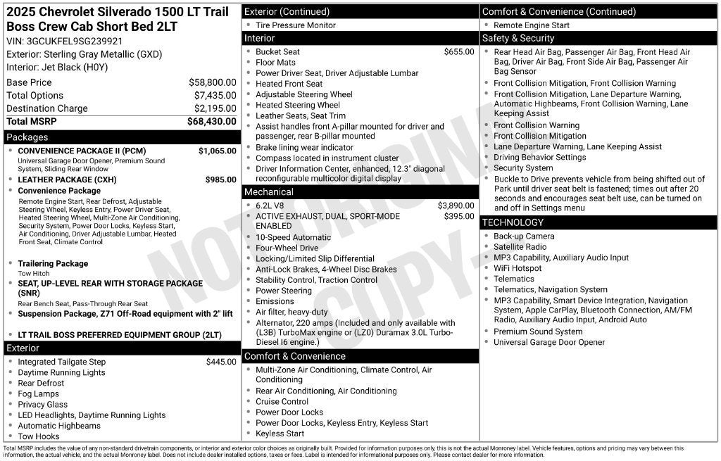 2025 Chevrolet Silverado 1500 LT Trail Boss
