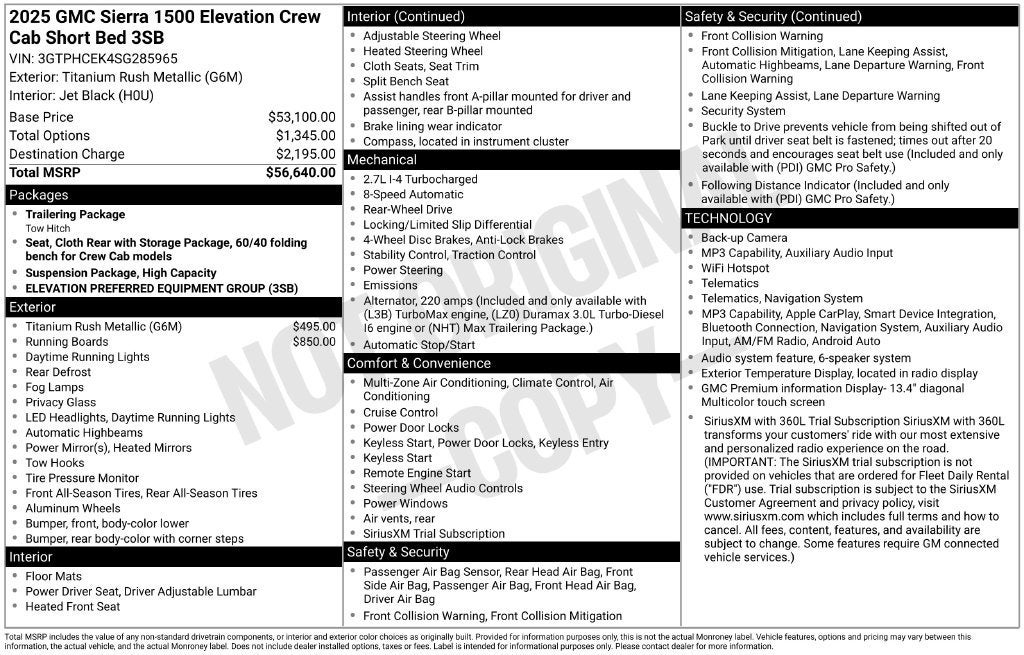 2025 GMC Sierra 1500 Elevation