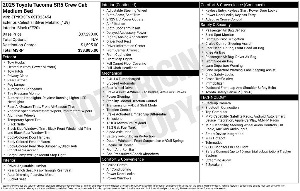 2025 Toyota Tacoma 2WD SR5