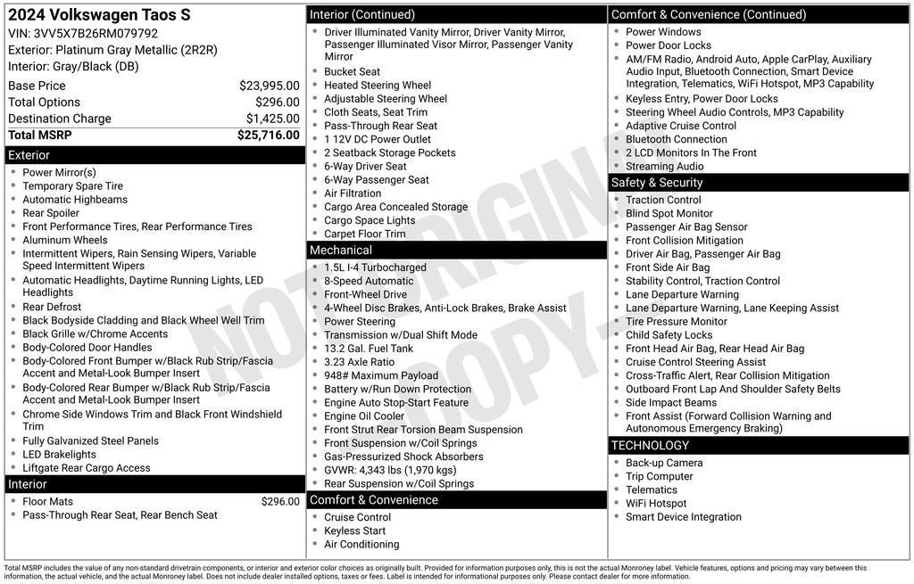 2024 Volkswagen Taos S